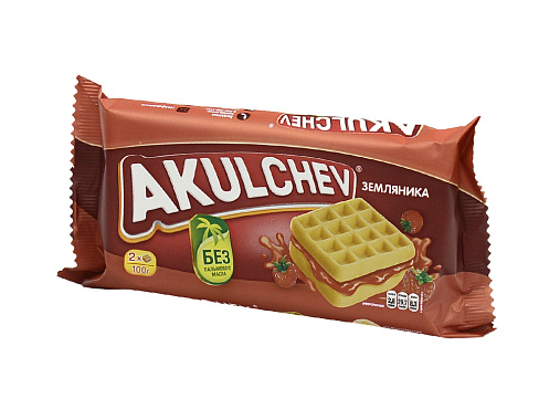 Вафли ВЕНСКИЕ АКУЛЬЧЕВ ЗЕМЛЯНИКА 100гр 