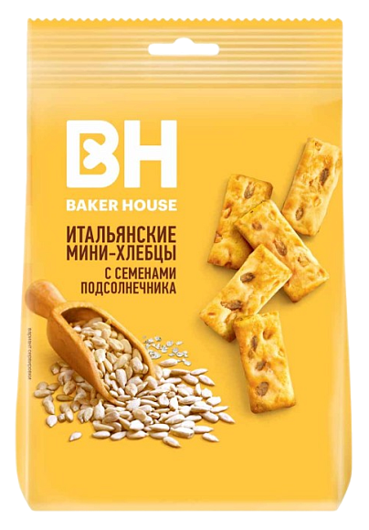 Хлебцы мини BAKER HOUSE Подсолнечник 110