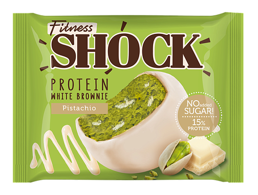 Печенье протеиновое БРАУНИ ФИТНЕСС ШОК ФИСТАШКА 50гр 12 шт/уп