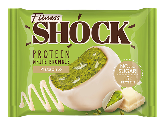 Печенье протеиновое БРАУНИ ФИТНЕСС ШОК ФИСТАШКА 50гр 12 шт/уп
