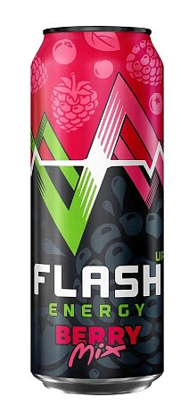 Напиток энергетический ФЛЕШ ЭНЕРГИЯ МАЛИНА 450мл 24шт/уп [72]