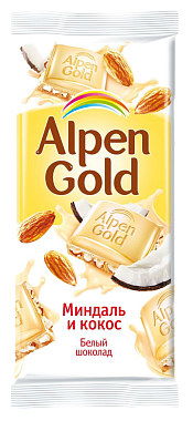 Плитка шоколадная АЛЬПЕН ГОЛД МИНДАЛЬ И КОКОС 85гр